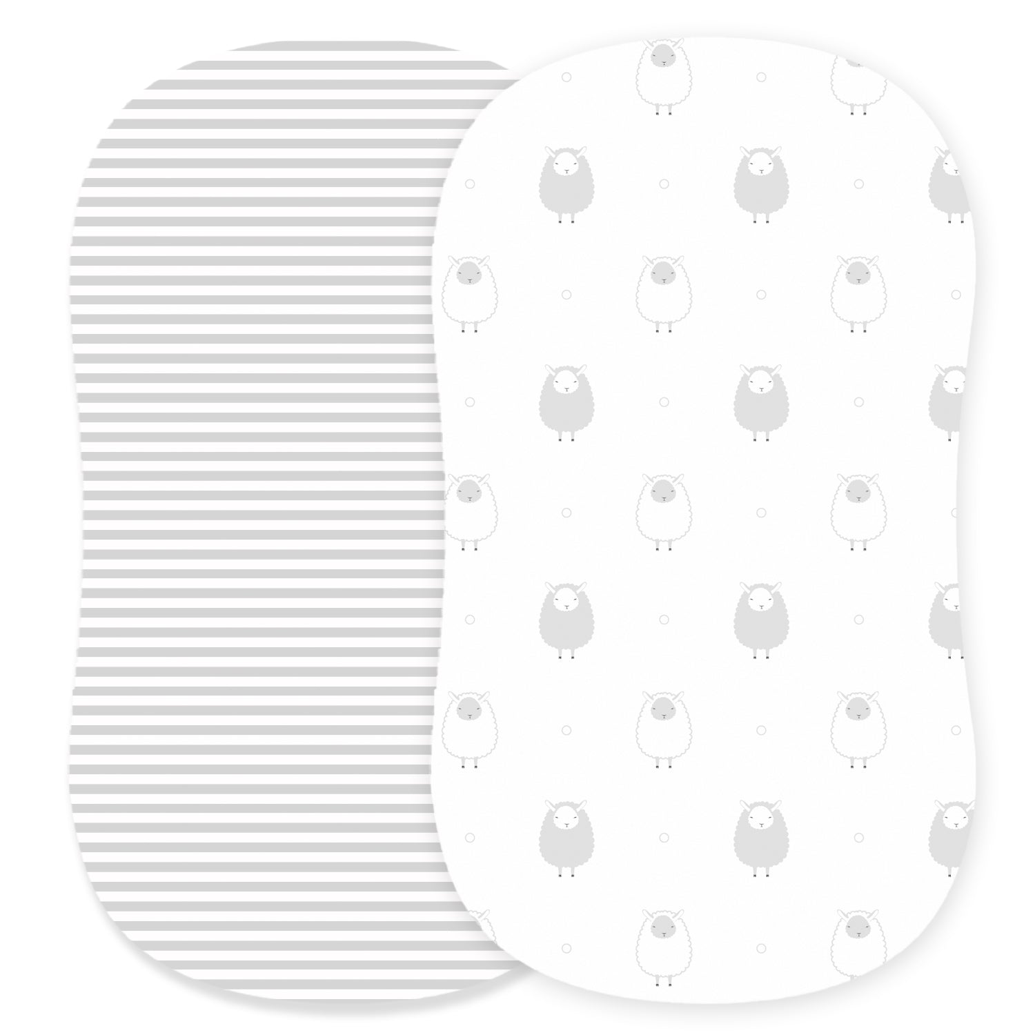 Oval bassinet Sheets 15 x 33 inch Stripes Lamb – Joey + Joan