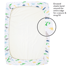 Cotton Jersey Fitted Playard Sheets – Dinosaurs