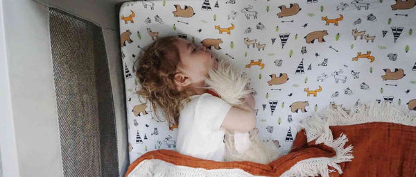 An image of a baby sleeping in the crib