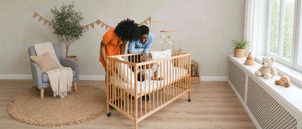 An image showing a baby sleeping in a crib
