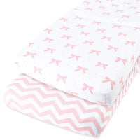 Changing Pad Covers for Baby Diaper Changing Table Pad (16x32 inch) – Grey White Elephant, Star, Cloud, Moon, Owl (2 Pack) (Copy)