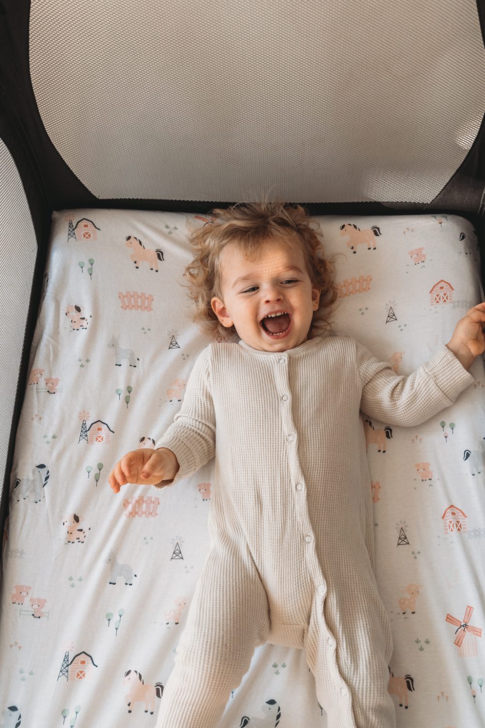 Graco playard and bassinet sheets, sized to the pad