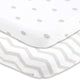 Fitted Sheets for Nestig Wave Mini Crib (20 x 30 inch) - Grey Dots & Chevron (2 Pack)