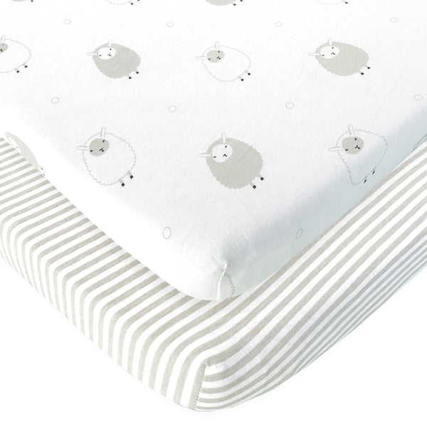 Fitted Sheets for 4moms Breeze Plus Playard & Breeze Go Playard – 30 x 43 Inch Mattress – Grey (2 Pack)