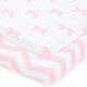 Fitted Sheets for Milliard Bedside Bassinet Side Sleeper (21 x 36 inch) – Pink Bows Chevron (2 Pack)