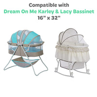 Fitted Sheets for Dream on Me Karley and Lacy Portable Oval Bassinet (16 x 32 Inch)  – Grey (2 Pack)
