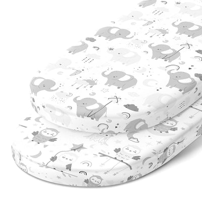 Bassinet Fitted Sheets for Chicco LullaGo Anywhere, 14 x 29 Mattress Pad (2 Pack)