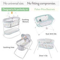 Fitted Sheets for Delta Children Simmons Kids Oval City Sleeper Bassinet (16 x 32 inch)  – Farm Animals (2 Pack)
