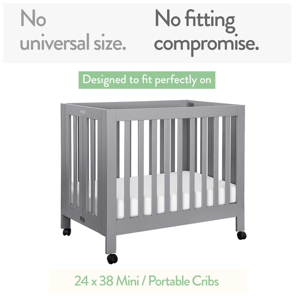 Mini Portable 24x38 Fitted Crib Sheets for Dream on Me, Delta Porta Crib and Arms Reach Ideal Cosleeper – Cream + Brown (2 Pack)