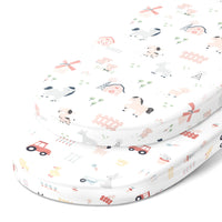 Bassinet Fitted Sheets for Chicco LullaGo Anywhere, 14 x 29 Mattress Pad (2 Pack)