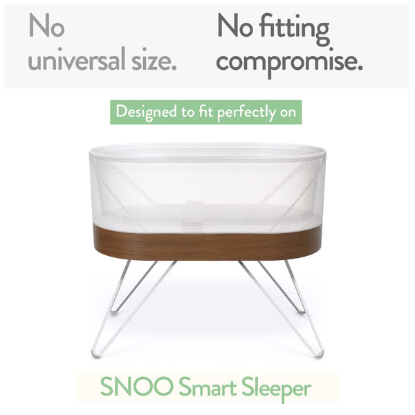 Bassinet Fitted Sheets for SNOO Happiest Baby Oval Bassinet – Cream + Brown (2 Pack)