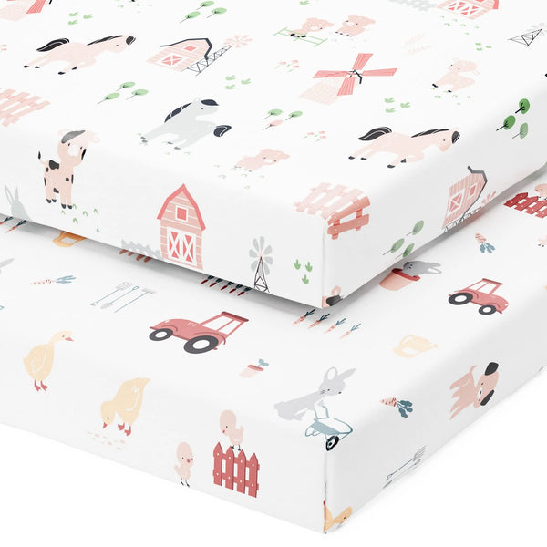 Graco Pack n Play Playard Sheets – 2 Pack - Farm Animals