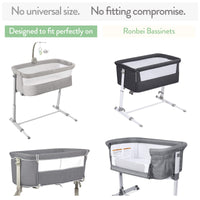Bedside Sleeper Bassinet Sheets for 32 x 19 Inch Mattress Pad – Compatible with Ronbei, Pamobabe, Nordmiex Bassinet – Beige + Rusty Brown (2 Pack)
