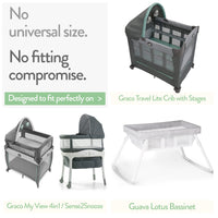 Fitted Sheets for Nestig Wave Mini Crib (20 x 30 Inch) – Light + Dark Sage Green (2 Pack)