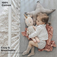 Cotton Jersey Fitted Sheets for Standard Cribs and Toddler Beds (28 x 52 inch)  – Heather Grey (2 Pack)
