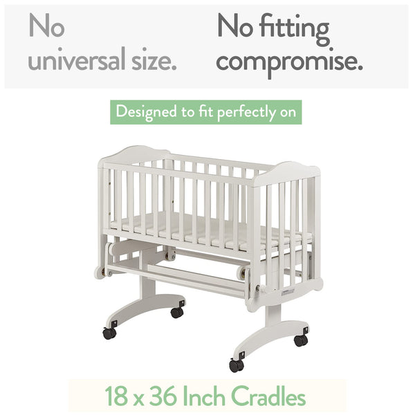 Cradle Sheets Fitted 18 x 36 Inch – Cream + Brown (2 Pack)