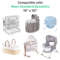Fitted Sheets for UPPABaby Vista 2 Bassinet (16 x 32 Inch Oval) - Grey Elephants and Owls (2 Pack)