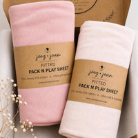 Fitted Sheets for Guava Lotus Travel Crib 24 x 42 Inch Travel Light Playard Mattress – Muted Pink + Soft Pink (2 Pack)