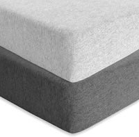 Cotton Jersey Fitted Sheets for Standard Cribs and Toddler Beds (28 x 52 inch)  – Heather Grey (2 Pack)