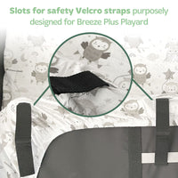 Fitted Sheets for 4moms Breeze Plus Playard & Breeze Go Playard (30 x 43 Inch) – Grey Stripes & Lamb (2 Pack)