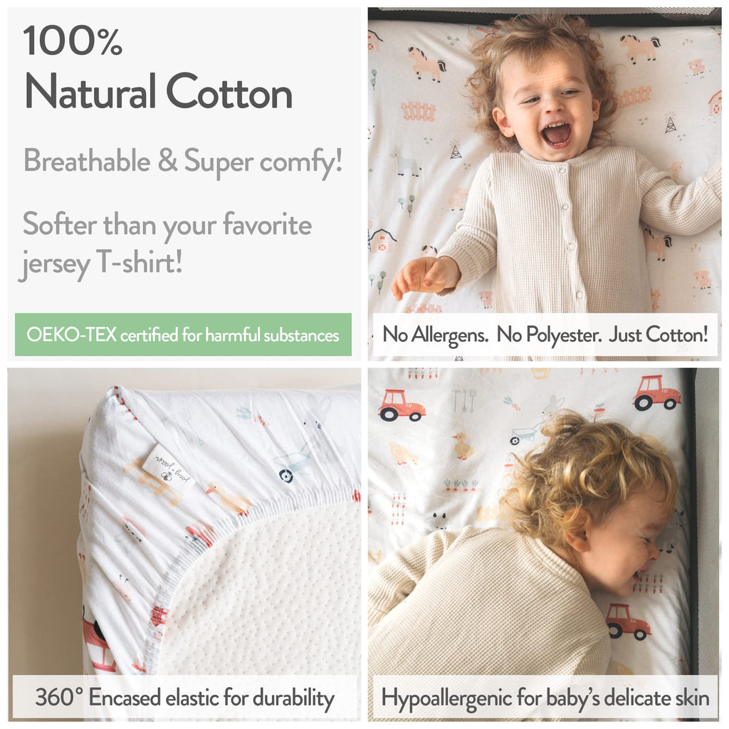 Bedside Sleeper Bassinet Fitted Sheets 33x20 for Maxi COSI Iora, Koola – Joey + Joan