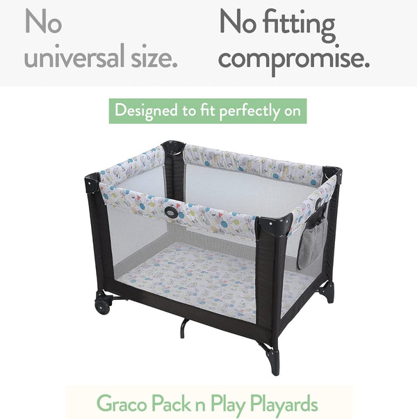 Fitted Sheets for Graco Pack n Play Playard Crib and Other 27 x 39 Inch Playpen Mattress – Gray + Beige (2 Pack)