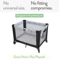 Fitted Sheets for Graco Pack n Play Playard Crib and Other 27 x 39 Inch Playpen Mattress – Blue + Off-White (2 Pack)
