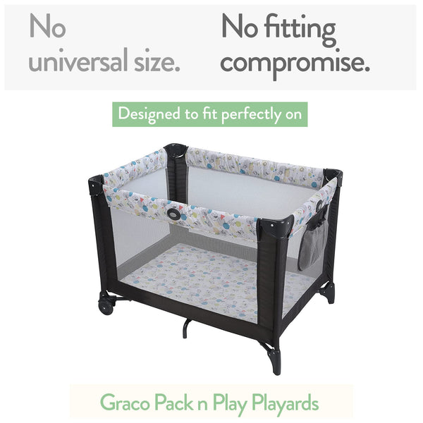 Fitted Sheets for Graco Pack n Play Playard Crib and Other 27 x 39 Inch Playpen Mattress – Cream + Brown (2 Pack)