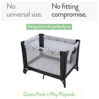 Fitted Sheets for Graco Pack n Play Playard Crib and Other (27 x 39 Inch) Playpen Mattress – Cream + Brown (2 Pack)