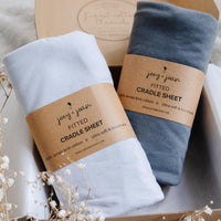 Fitted Sheets for Cradles (18 x 36 inch) – Light + Dark Grey (2 Pack)