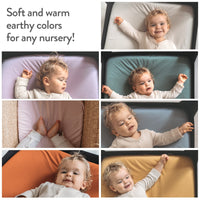 Fitted Sheets for Baby Bjorn Travel Crib Light (24 x 42 Inch) - Pale Pink + Lilac (2 Pack)