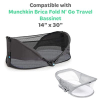 Bassinet Fitted Sheets for Munchkin Brica Fold n Go Travel Bassinet, Luckydove – Grey Elephant and Owl (2 Pack)