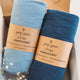 Fitted Sheets for Cradles (18 x 36 inch) – Dusty Blue + Navy (2 Pack)