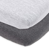 Fitted Sheets for Baby Bjorn Travel Crib Light (24 x 42 Inch) - Heather Grey (2 Pack)