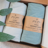 Fitted Sheets for Delta Children Simmons Kids Oval City Sleeper Bassinet (16 x 32 inch)  Light + Dark Sage Green (2 Pack)
