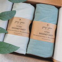 Fitted Sheets for Baby Bjorn Cradle (14 x 29 inch) – Light + Dark Sage (2 Pack)
