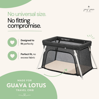 Fitted Sheets for Guava Lotus Travel Crib and 24 x 42 Inch Travel Light Playard Mattress – Beige + Rusty Brown – 2 Pack