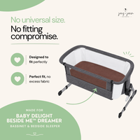 Fitted Sheets for Baby Delight Beside Me Dreamer Bassinet & Bedside Sleeper  (33 x 20 inch) – Cream + Brown (2 Pack)