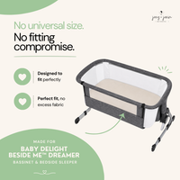 Fitted Sheets for Baby Delight Beside Me Dreamer Bassinet & Bedside Sleeper  (33 x 20 inch) – Cream + Brown (2 Pack)