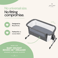 Fitted Sheets for Baby Delight Beside Me Dreamer Bassinet & Bedside Sleeper  (33 x 20 inch) – Light + Dark Grey (2 Pack)