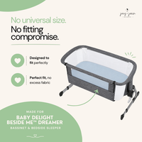 Fitted Sheets for Baby Delight Beside Me Dreamer Bassinet & Bedside Sleeper  (33 x 20 inch) – Dusty Blue + Navy (2 Pack)