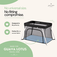Fitted Sheets for Guava Lotus Travel Crib and 24 x 42 Inch Travel Light Playard Mattress – Dusty Blue + Navy (2 Pack)