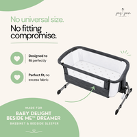 Bassinet Fitted Sheets for Baby Beside Dreamer Bedside Sleeper and Chicco Next2Me – Fits 20 x 33 Mattress – Grey Polka Dots, Chevron (2 Pack)