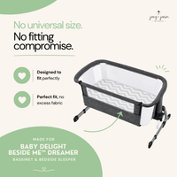 Bassinet Fitted Sheets for Baby Beside Dreamer Bedside Sleeper and Chicco Next2Me – Fits 20 x 33 Mattress – Grey Polka Dots, Chevron (2 Pack)