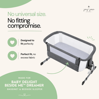 Fitted Sheets for Baby Delight Beside Me Dreamer Bassinet & Bedside Sleeper  (33 x 20 inch) – Light + Dark Grey (2 Pack)