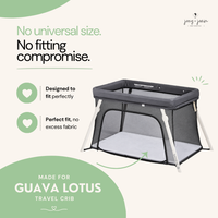 Fitted Sheets for Guava Lotus Travel Crib 24 x 42 Inch Travel Light Playard Mattress – Light + Dark Grey (2 Pack)