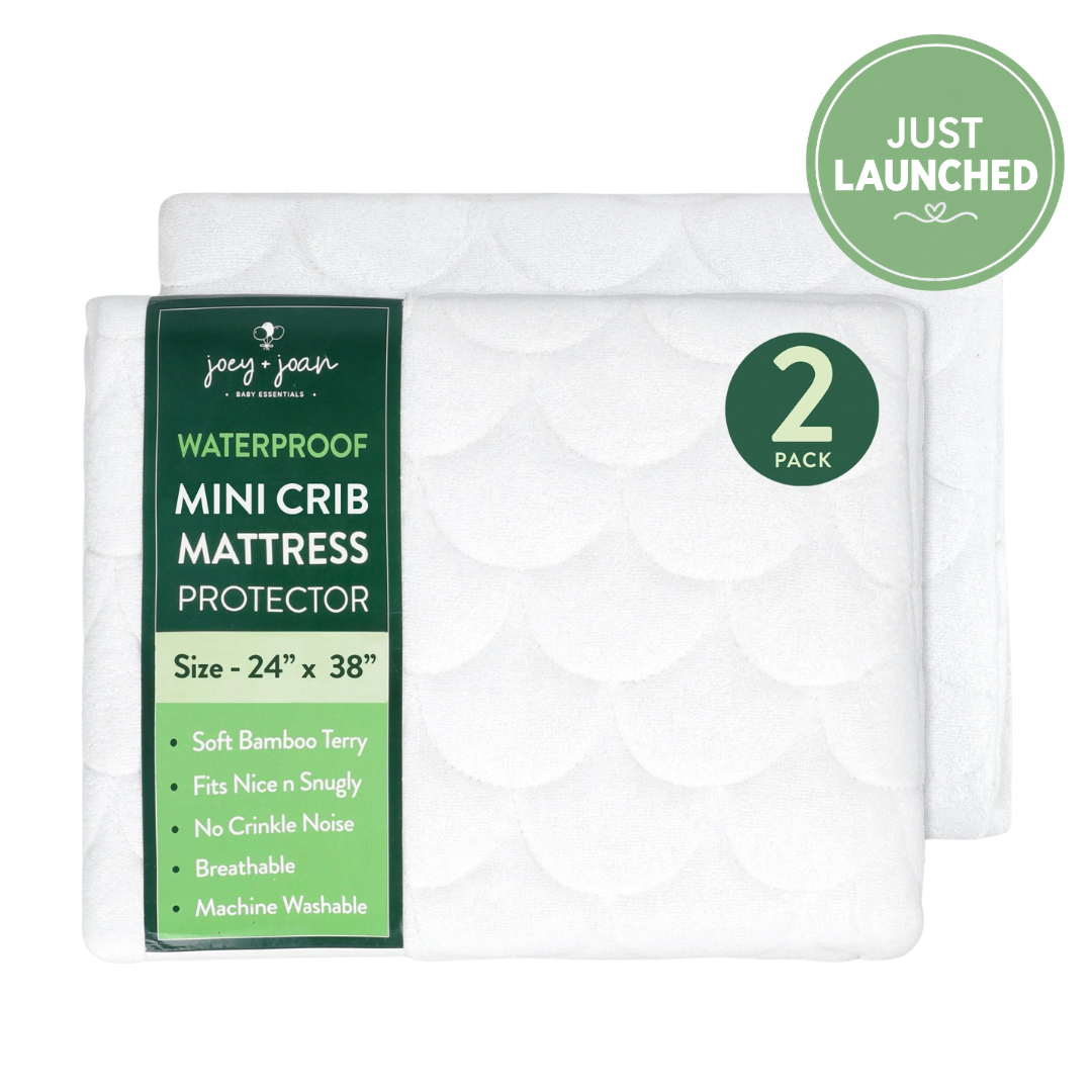 Waterproof Mattress Pad Cover for Mini Cribs (24 x 38 inch) - 2 Pack