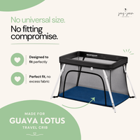 Fitted Sheets for Guava Lotus Travel Crib and 24 x 42 Inch Travel Light Playard Mattress – Dusty Blue + Navy (2 Pack)
