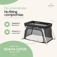 Fitted Sheets for Guava Lotus Travel Crib and 24 x 42 Inch Travel Light Playard Mattress – Blue + Off-White (2 Pack)