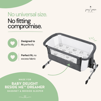 Bassinet Fitted Sheets for Baby Beside Dreamer Bassinet & Bedside Sleeper – Grey Elephants, Cloud, Stars, Moon, Owl (2 Pack)